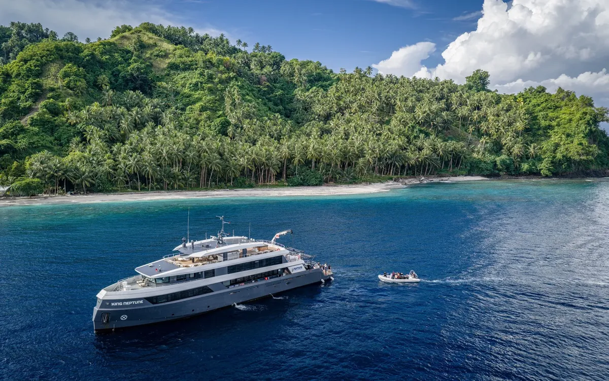King Neptune luxury liveaboard yacht aerial view
