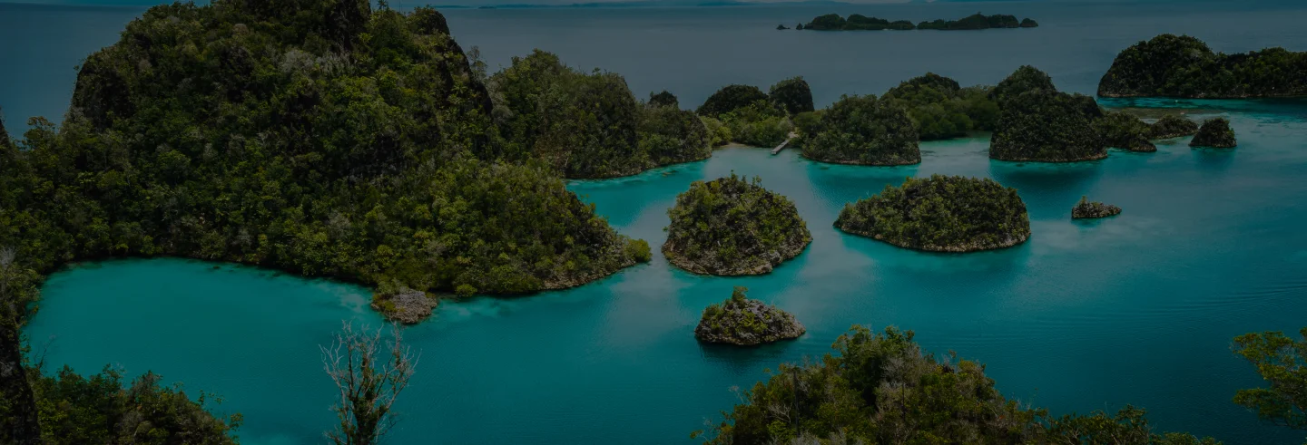 Panoramic view of Pianemo Islands in Raja Ampat